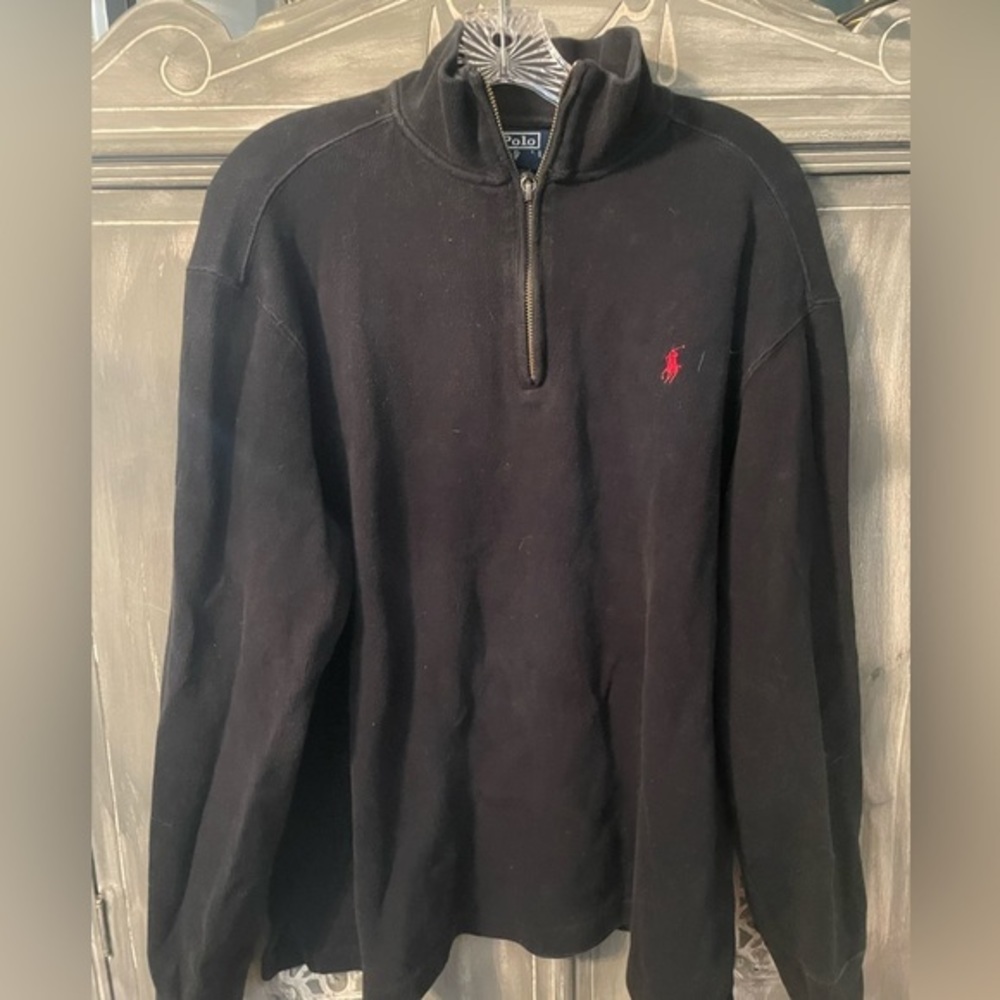Polo Ralph Lauren‎ Mens XL Quarter Zip Sweater/pullover- Black